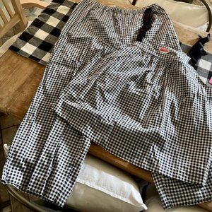 Kate Spade New York Cropped PJ Set XL Black & White Gingham Check pattern